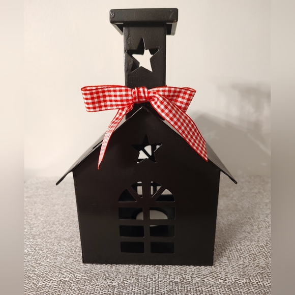 Tea Light Holder - Black Metal House/Church/School - Picture 3 of 7
